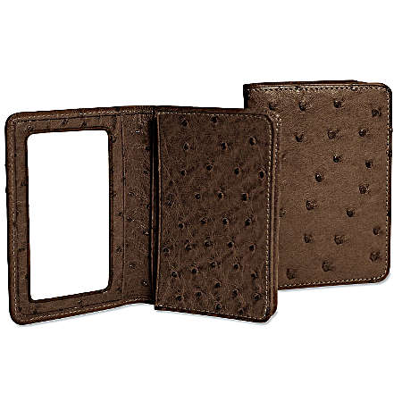 Jack Georges The Genuine Ostrich Collection Card Holder - Black