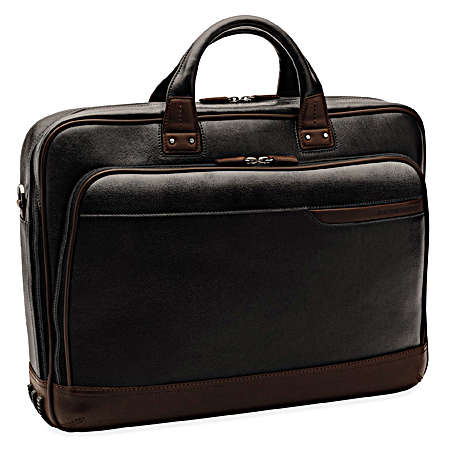 Johnston and Murphy Fine Leather Goods 17in. Slimline Briefcase