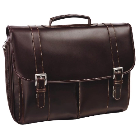 Johnston and Murphy Leather Travel Collection Flap Over Briefcase