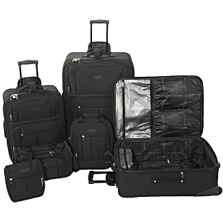 Piece Luggage  on Geoffrey Beene Designer Luggage Ebony 6 Piece Luggage Set