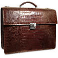 Jack Georges The Croco Collection Triple Gusset w/Open Back Pocket