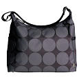 OiOi Sophisticated Baby Bags Black, Charcoal & Lime Dot Hobo Diaper Bag