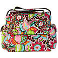 OiOi Sophisticated Baby Bags Pink Floral Bouquet Messenger Diaper Bag